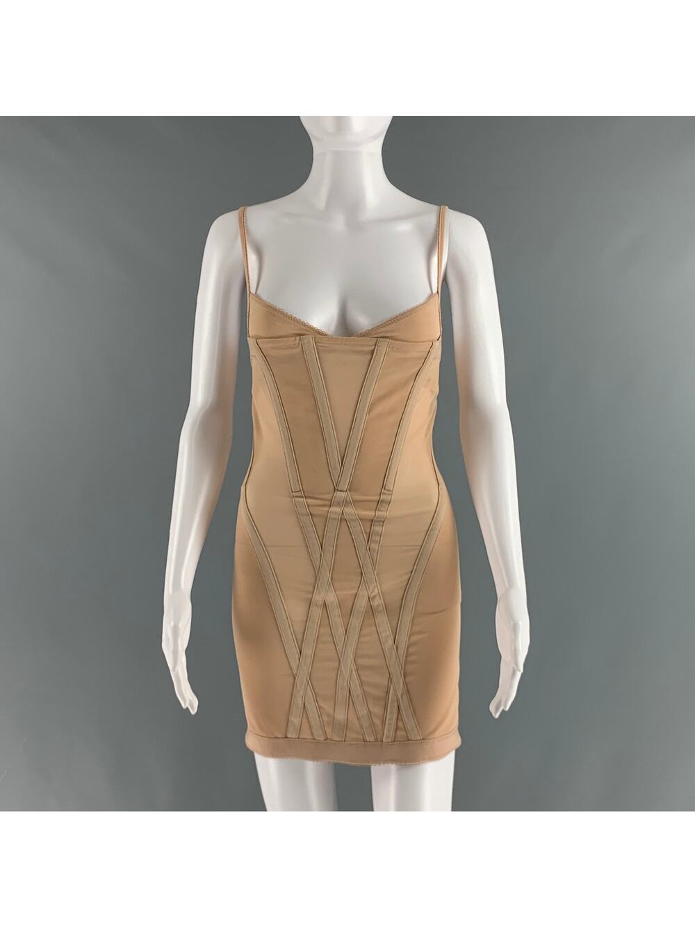 DION LEE Size 2 Nude Polyamide Eastane Body-Con Mini Dress